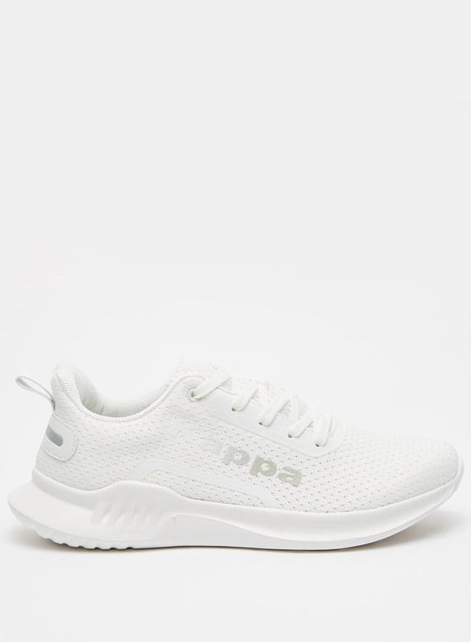 Men's Textured Lace-Up Walking Shoes White