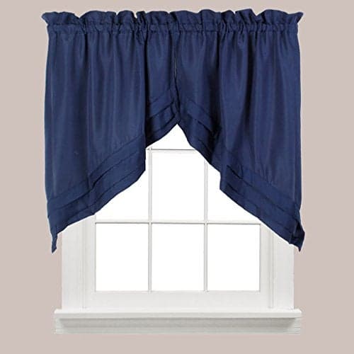 SKL Home Holden Curtain Tier Pair, 57" x 30", Navy, 2 Count