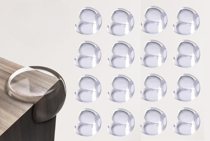 Babysafehouse 16 Piece Corner Guards for Babies Protection from Sharp Edges and Corners of Furniture (Transparent)