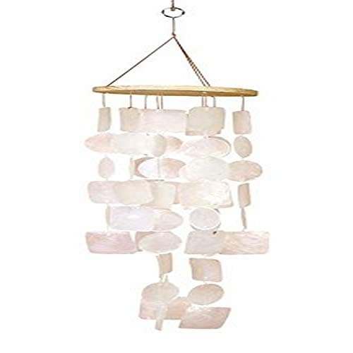 Deco 79 Capiz Shell Waterfall Windchime 20 x 5 x 5 White