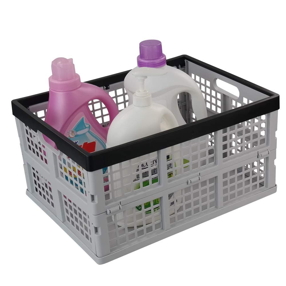 Jekiyo 34Liter Folding Crates Storage Collapsible Container Plastic Set of 1