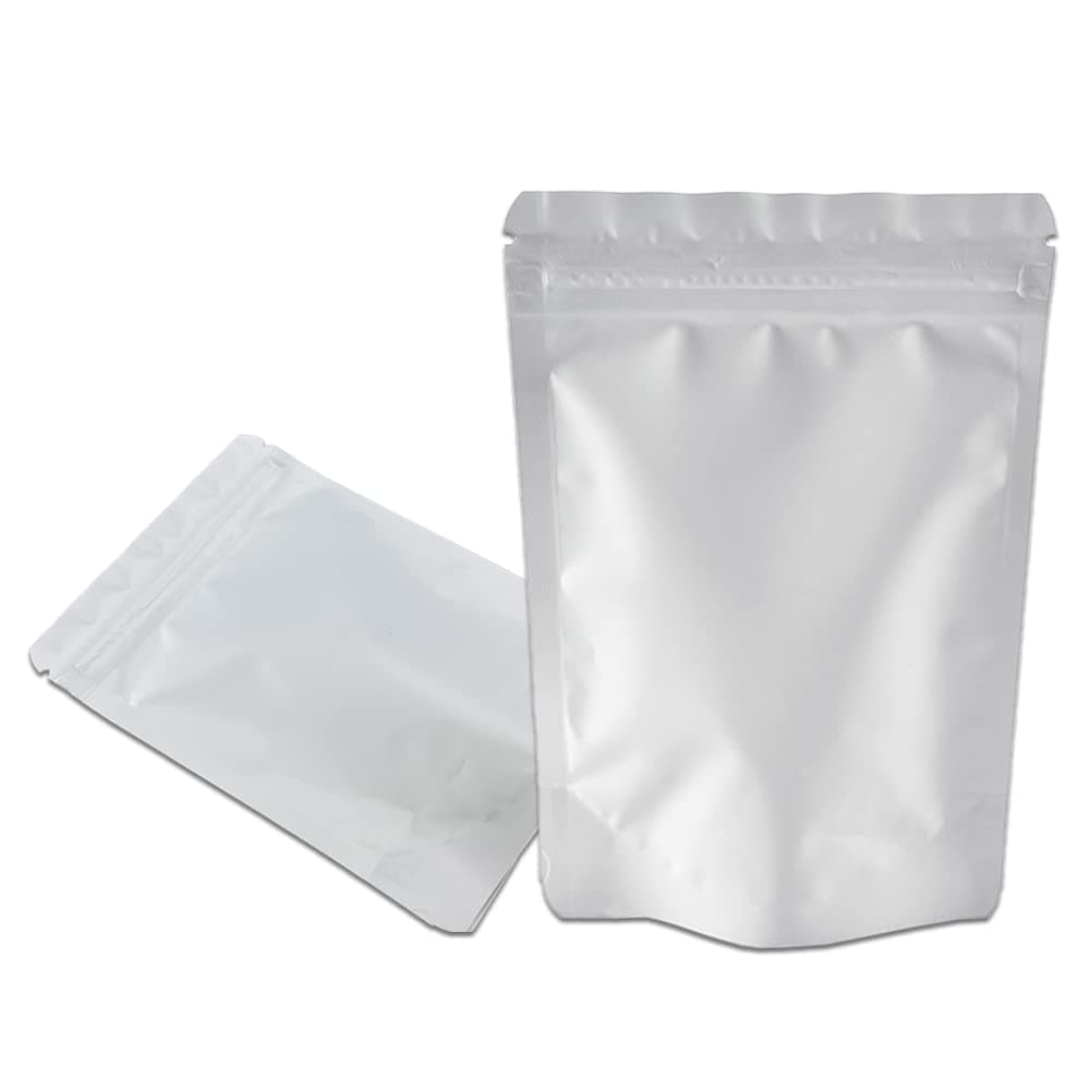 PABCK 50 Pieces 43x63 inchInside Size 35x39 inch StandUp Resealable Heat Seal Bags 355mil Thick Frosted White Foil Sealed Bags for Zip Packaging Lock Food Storage Pouch
