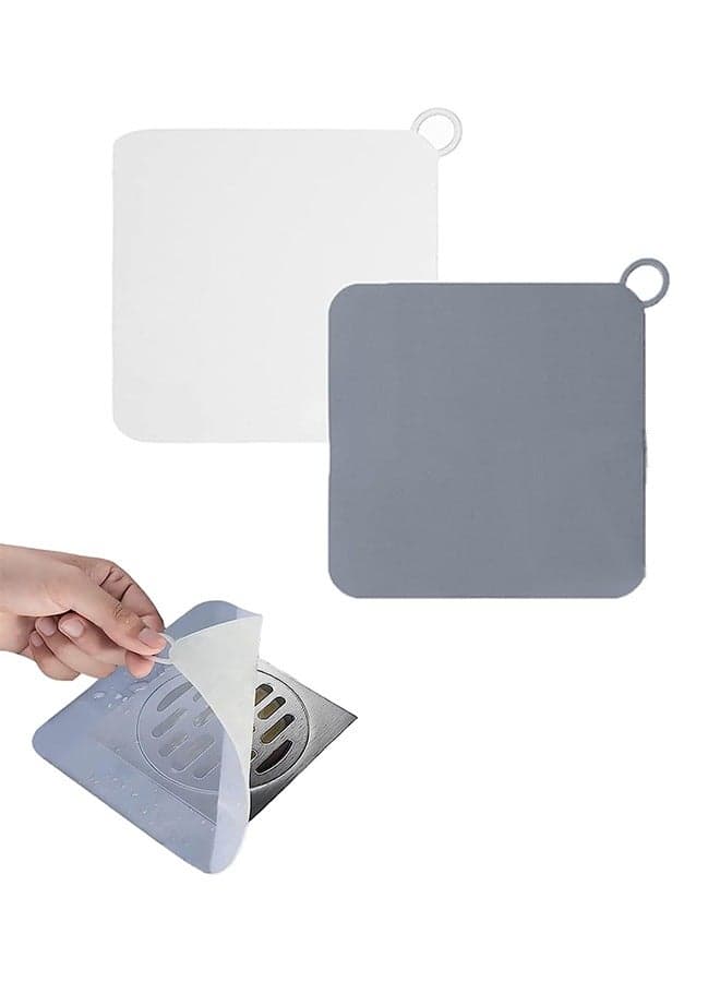 Silicone Drain Cover White 8 in 20cm 2 Pcs Tub Stopper Floor i Odor Mat Drain Cover for Shower Floor i Cockroach Deodorizing Drain Cover Kitchen Seal for Kitchen Laundry Toilet and Else
