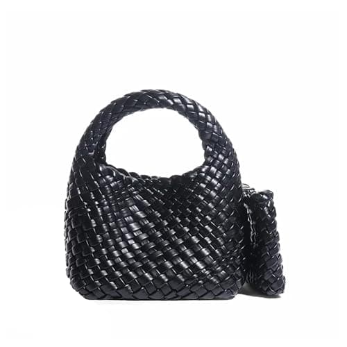 JINMANXUE Fashion Handbag For Women Woven Tote Bag Bucket Composite Bag Knitting Chain Bag Female Crossbody Shoulder Bag Shopper Purses (Brown)