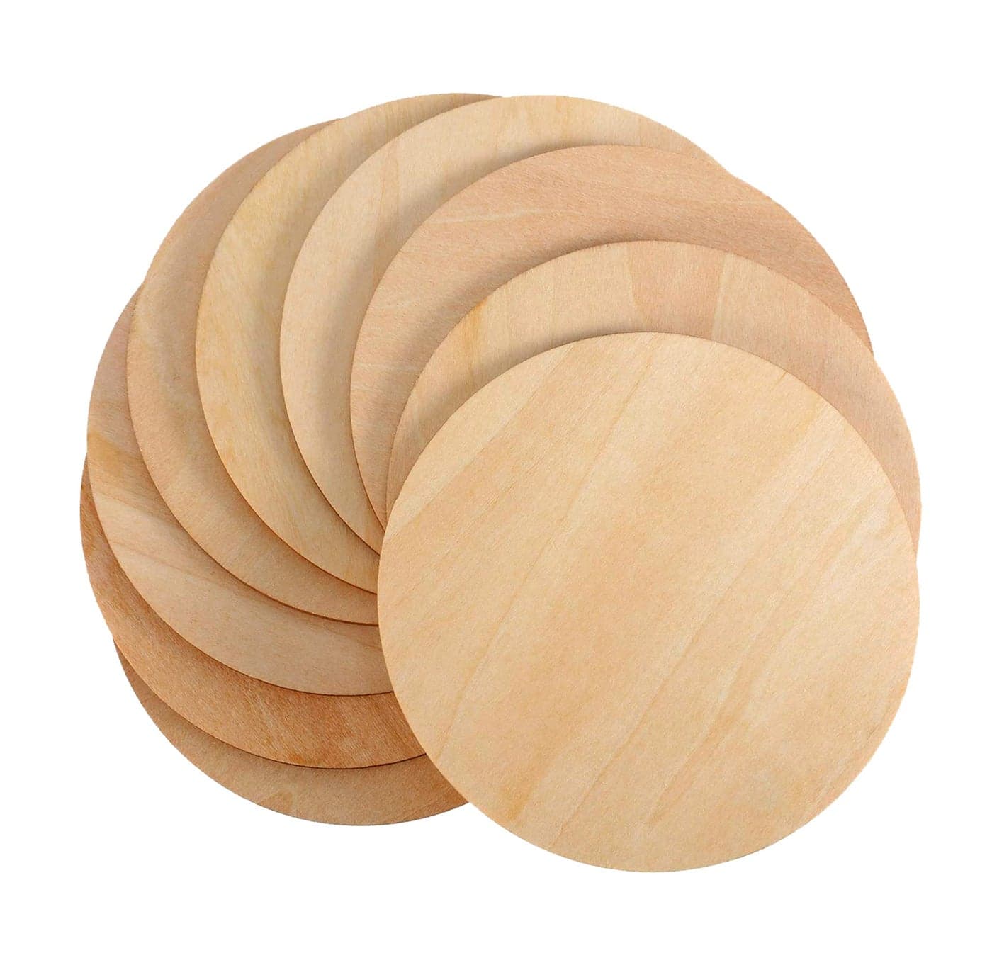 NSXEEN 12 Pcs Art Craft Coaster 4" Inch Round Shape MDF Coasters Plain Wood Blank Cutouts for Tea Coffee Christmas Painting Slice, Resin Mandala Arts Work & Decoration | Thickness:2.5 mm-10x10 cm |