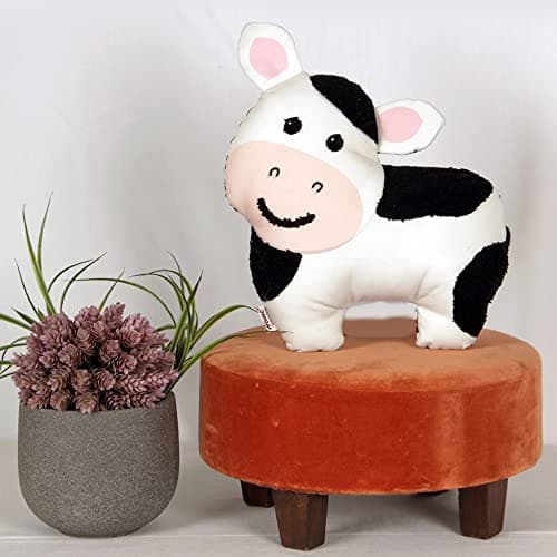 Sivya By Home Micro Poly Fiber Filled Shape Cute Cushion For Kids (Cow),Multicolor