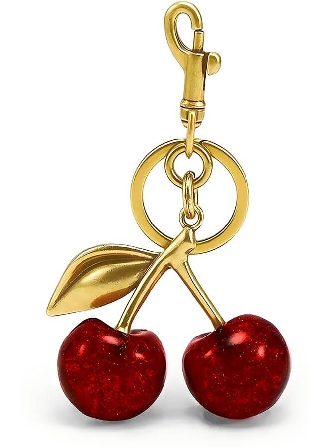 2PCS Keychain Cherry Bag Charms Purse, Key Chains Women Cute ,Car keyrings