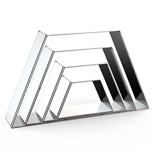 Trapezoid Cookie Cutter Set Large - 5 Inch, 4 Inch, 3 Inch, 2 Inch - Geometric Frame Plaque Cookie Cutters Shapes Molds - Stainless Steel
