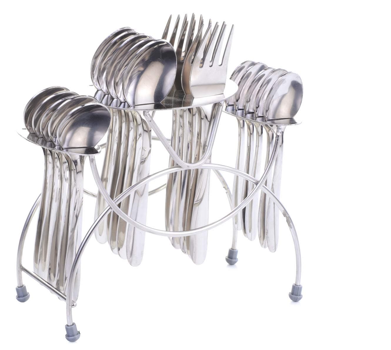 Ganesh Stainless Steel Cutlery Delight Set, 24-Pieces, Grey