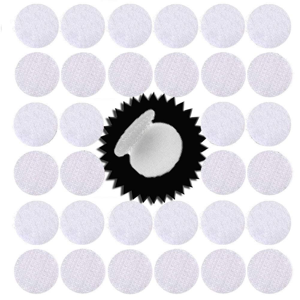 256pcs Hook and Loop Dot 128 Pairs 1 inch 25mm Self Adhesive dots Double Sided Adhesive Dot Tapes Tape dots for Home Travel Box Trunk Paper Craft Sticks White