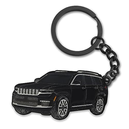 glahorse For Jeep Grand Cherokee Keychain,For Jeep Grand Cherokee Accessories 2011-2022,metal Keychain (Black)