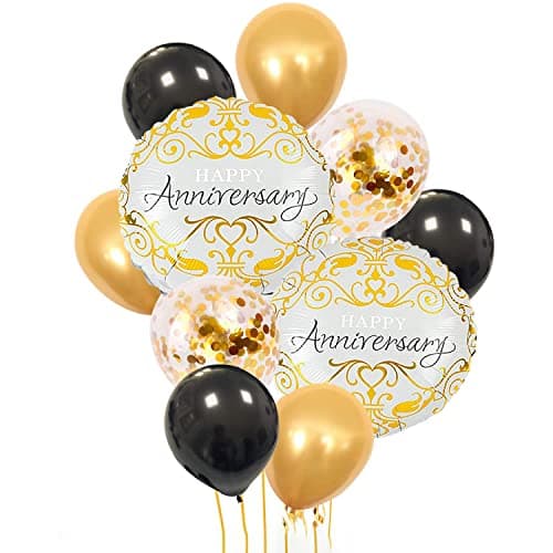 AMFIN® Anniversary Decoration/Happy Anniversary Combo Decoration/Balloons for Anniversary/Anniversary Items Decoration/Suprise Decoration - Pack of 11