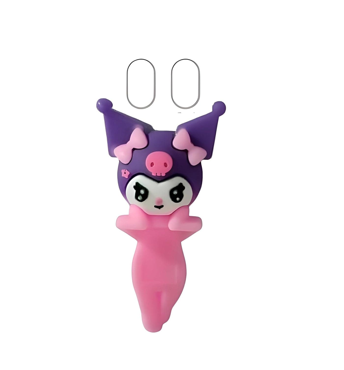 MeeTo 1Pcs Kuromi Peeking Character Sticker & Mini Figure Set Cute Cartoon Wall & Laptop Decor |Anime-Style Peek Stickers for Laptops, Monitors, Mirrors, Picture Frames, Doors & More Pack of 1