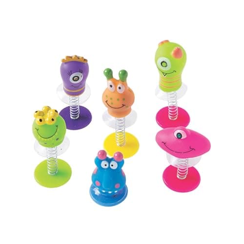 Fun Express Monster Poppers Toys Set of 12 Pop Up Critters Monster Birthday Party Favors and Nick nacks for Kids