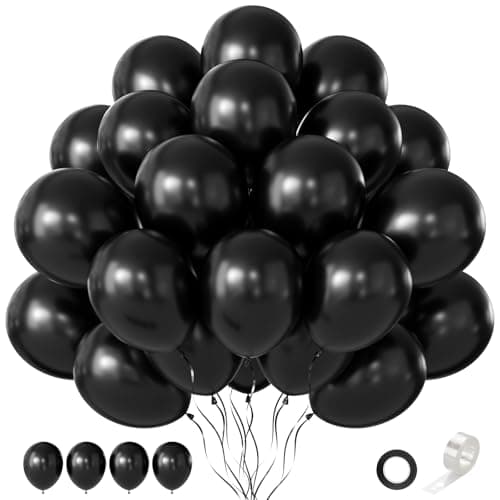 CVPARTYON Black Balloons 60 PCS Black Balloons 12 inch Latex Balloon for Birthday Party Decoration Wedding Baby Shower Anniversary Holiday Decoration and Balloon Garland