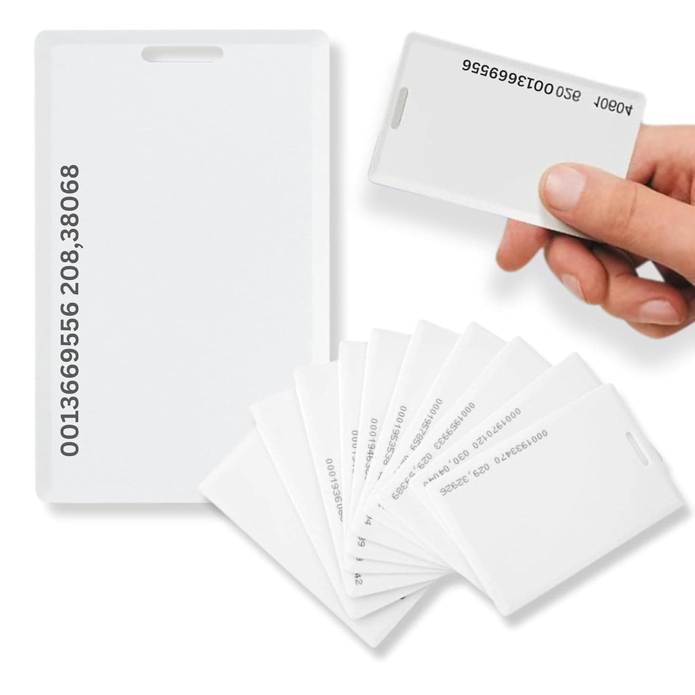 OldArc Thick RFID Cards 10 Pcs 125khz Proximity Card RFID Access Card for Staff Biometric Attendance ID Card Team Office RFID ID Badge Contactless smart RFID card with vertical slot hole punch
