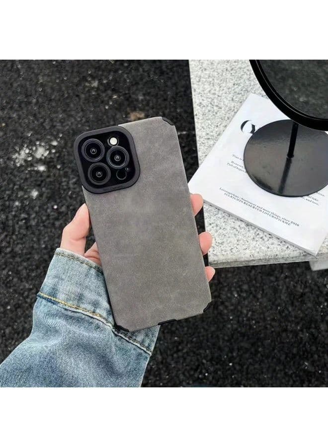 Dark Gray PU Leather Matte Eye Phone Case For IPhone 11