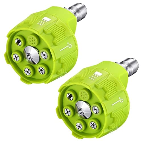 2 Pack 6 in 1 Pressure Washer Nozzles with 1/4 Inch Quick Changeover and Adjustable Plug Connect, 4000 Psi