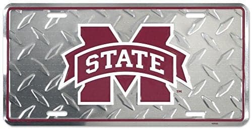Mississippi State Diamond License Plate Tin Sign 6 x 12in