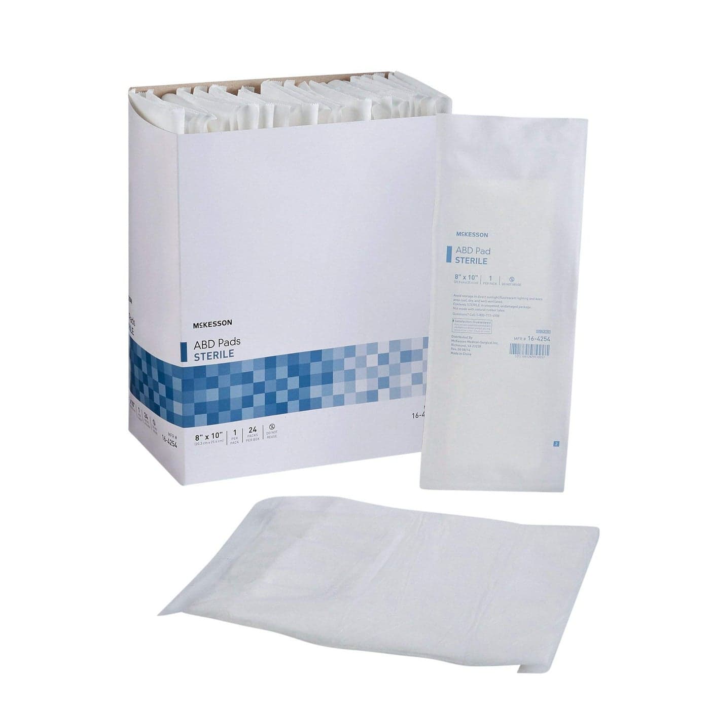 McKesson ABD Pads Sterile Abdominal Pads Wound Dressing 8 in x 10 in 24 Count 1 Pack