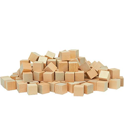 DIY Wood Cubes 1-inch, Pack of 50 Small Wooden Baby Blocks for Baby Shower, Wooden Blocks for Crafts, STEM, Building, and Blank Wood Dice, by Woodpeckers