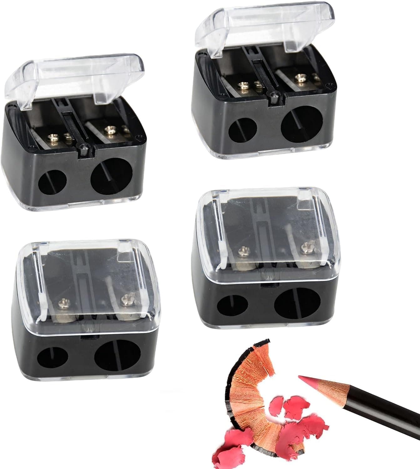 4 Pcs Eye Pencil Sharpener Lip Liner Sharpener Eyebrow Pencil Makeup Sharpenersharpener Makeup Pencil Sharpener for Eyeliner and Makeup Pencils