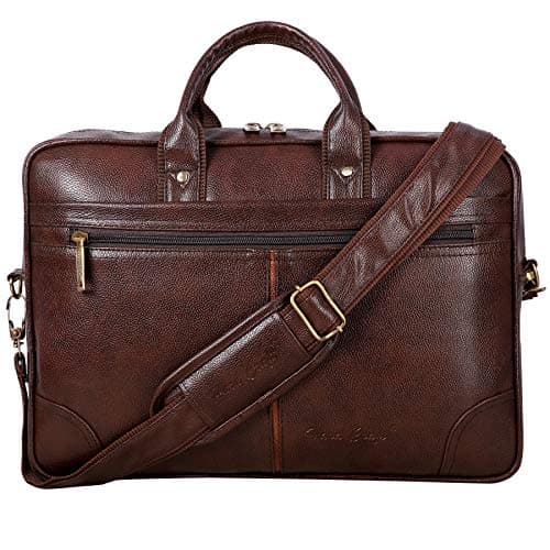 Hard Craft Vegan Leather Office Laptop Messenger and Shoulder Side Sling Hand Bag For Men Corporate Executive Briefcase Bag For Man Supports Laptop Upto 15.6 inches