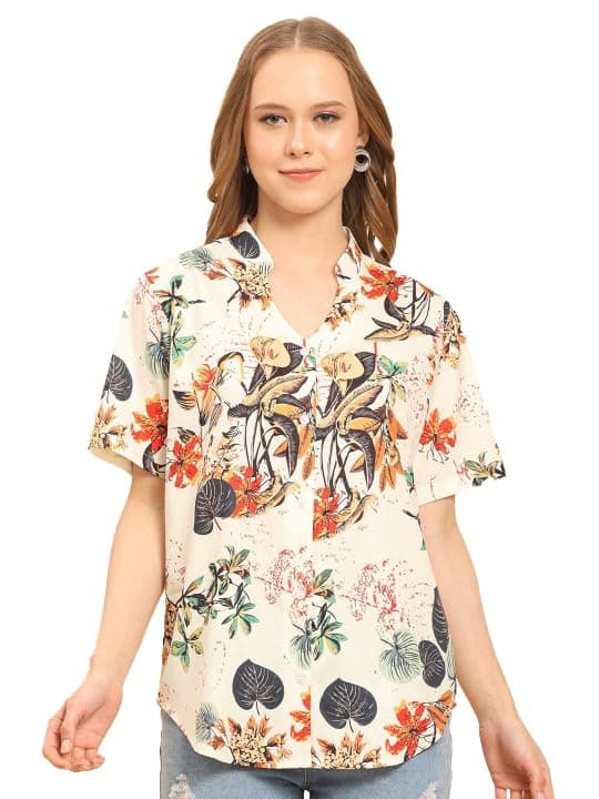 Trendy Queen Women's Regular Fit Shirt (SD777_S-L_Beige