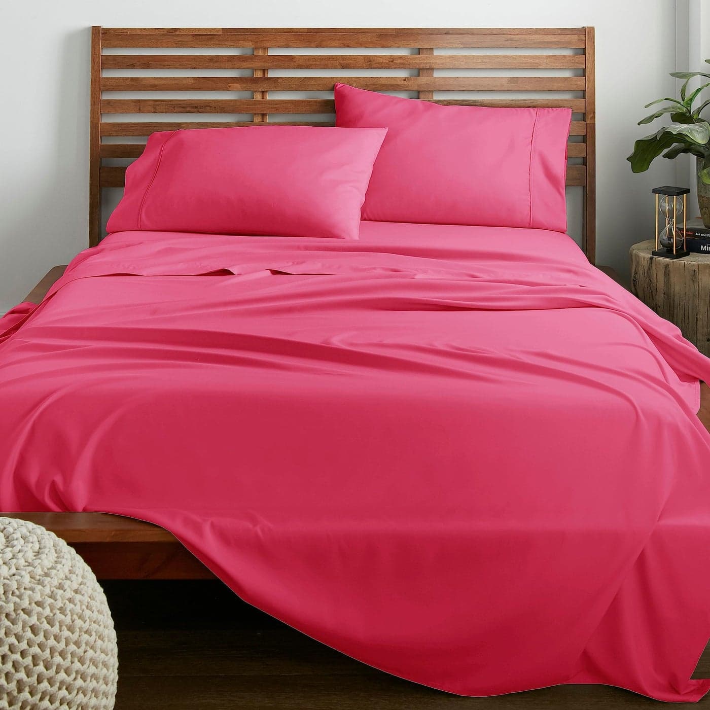 American Home Collection 3 Piece Twin XL Sheet Set 16Inch Deep Pocket College Dorm Bedding Ultra Soft Microfiber Breathable Easy Care Wrinkle Free OekoTex Certified Twin XL Pink
