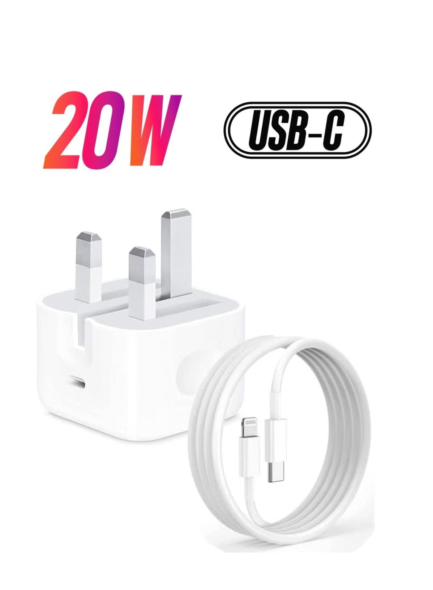 iPhone 20W Fast Charger USB C Wall Fast Charger with 1m USB C to Lightning Cable Compatible with iPhone 14/14 Pro/14 Pro Max/13/12/SE2020/11/XR/XS Max/X/iPad