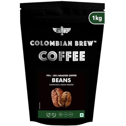 Colombian Brew 70-30 Arabica Robusta Roasted Coffee Beans 1kg Pouch