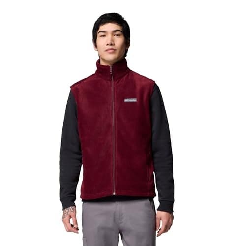 Columbia Mens Steens Mountain Fleece Vest, Rich Wine, 1X