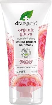 Dr Organic Guava Hair Mask Vitamin C Coloured Hair Mens Womens Natural Vegan CrueltyFree Paraben SLSFree Organic 150ml Packaging may vary