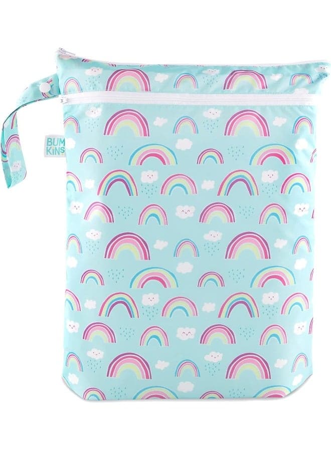 Bumkins Waterproof Wet Dry Bags for Baby, Travel, Swimsuit, Cloth Diapers, Pump Parts, Gym Clothes, Toiletries, Strap to Stroller, Zipper Reusable Bag, Packing Pouch