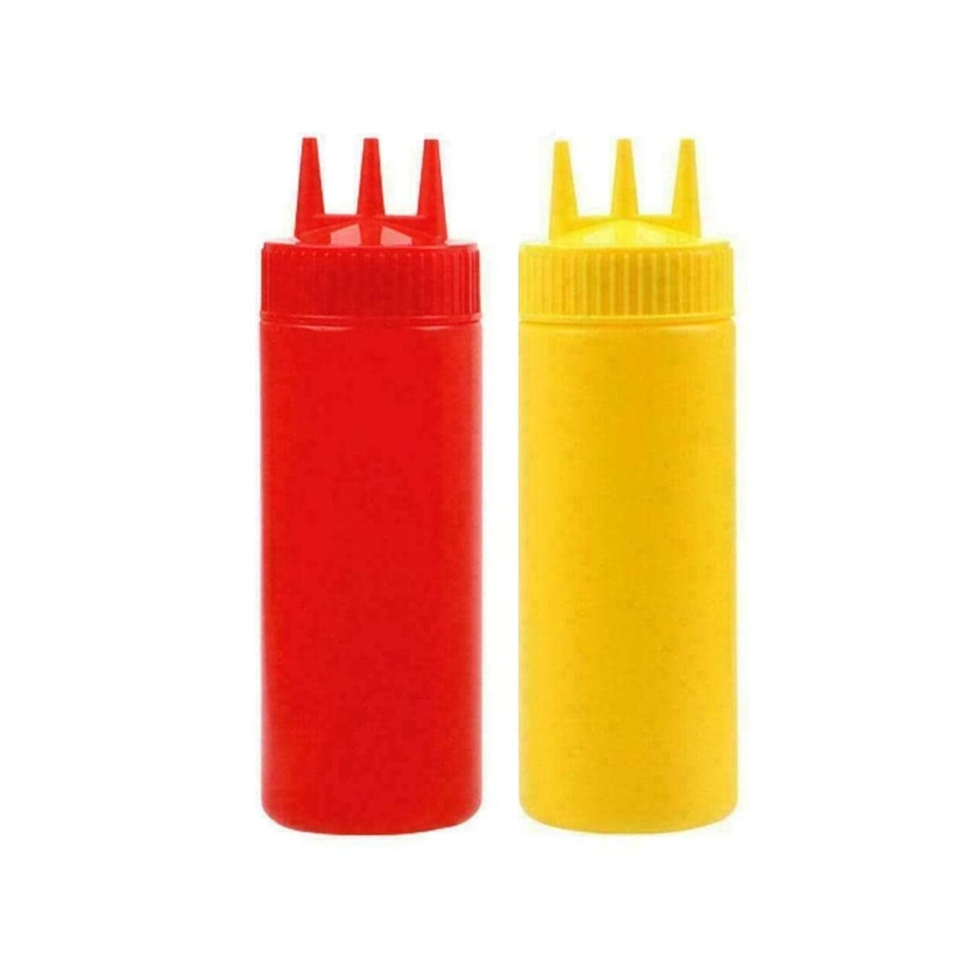 UNEQUETREND Puthak Squeeze Bottle 3 Hole Ketchup Mustard Salad Dressing Seasoning Squeezer Suitable for Family Restaurant Bakery 500 ml 2Pcs Multicolor