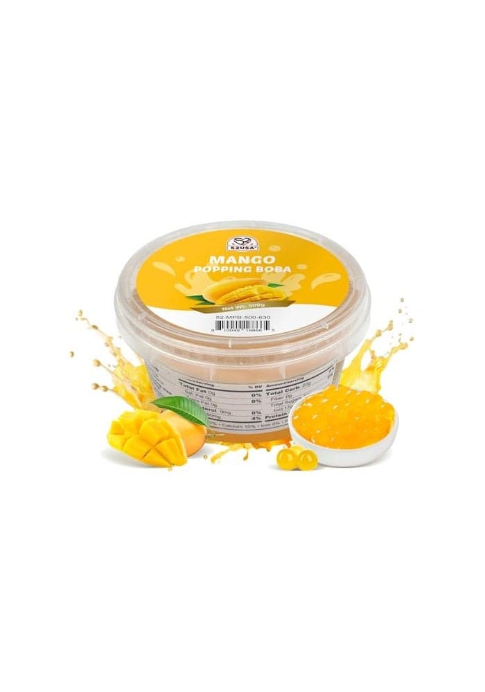 52USA Mango Popping Boba 500g Popping Pearls for Bubble Tea Beverages Sweets Ice Cream Shakes Desserts Smoothies Topping 11 Pound Pack of 1