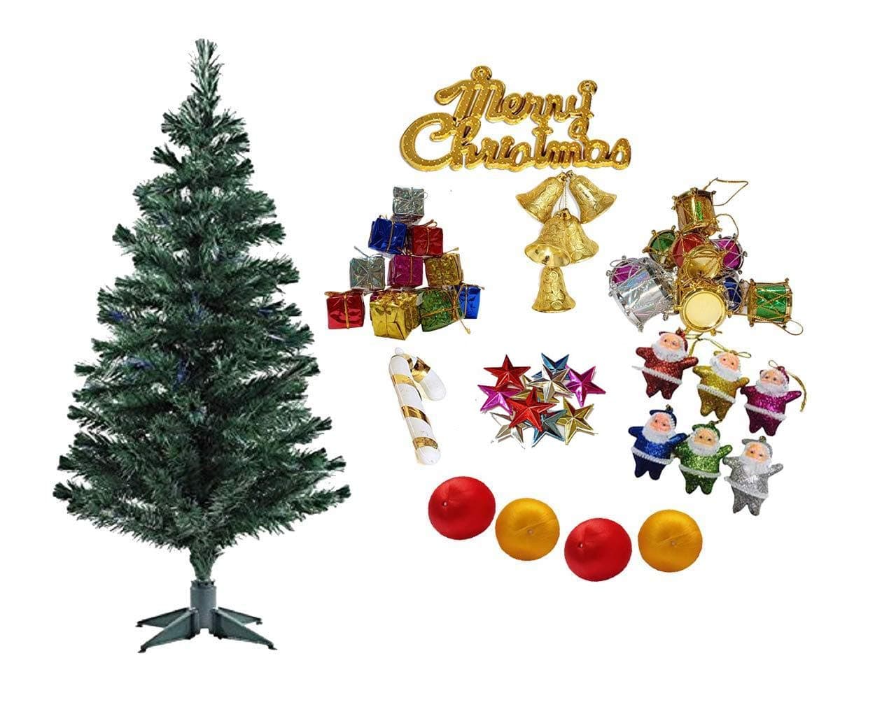 Collectible India 1 feet Christmas Tree for Home Decoration Christmas Tree with 50 Xmas Decoration Ornaments Home Office Living Room Dcor Christmas Decoration