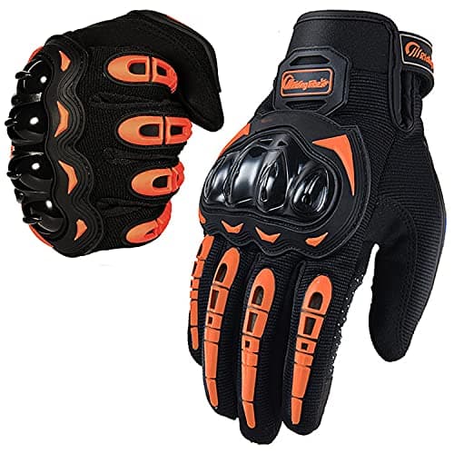 Motorcycle Gloves for Men and Women Touchscreen Guantes Para Motocicleta Hombre for Powersports BMX ATV MTB Motocross Scooter Dirt Bike Riding Gloves Motorcycle Mens Helmets Accessories(M, Orange)