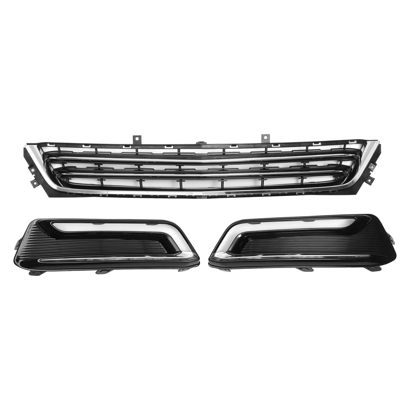 X AUTOHAUX No23455348 Front Lower Hood Bumper Grille Grill Fog Light Grille Cover for Chevrolet Impala 20142020 Front Lower Bumper Kidney Grille Grill Chrome Silver Tone Black 1 Set