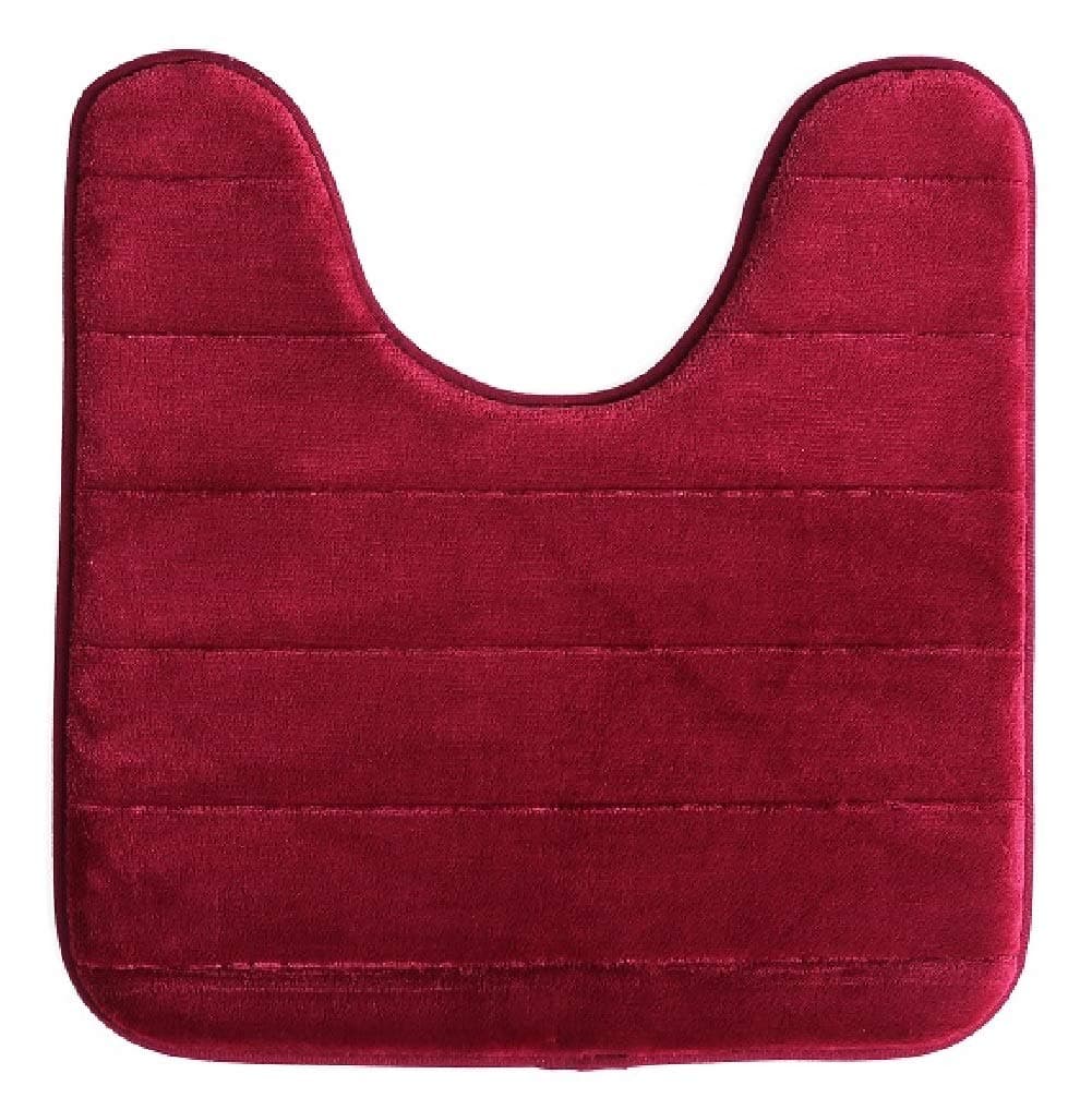 Memory Foam Toilet Bathroom Mat Soft and Comfortable UShaped Thick Water Absorption NonSlip and Machine Wash and Easier to Dry for Bath Commode 20 X 24 Inches Contour Rug Burgundy
