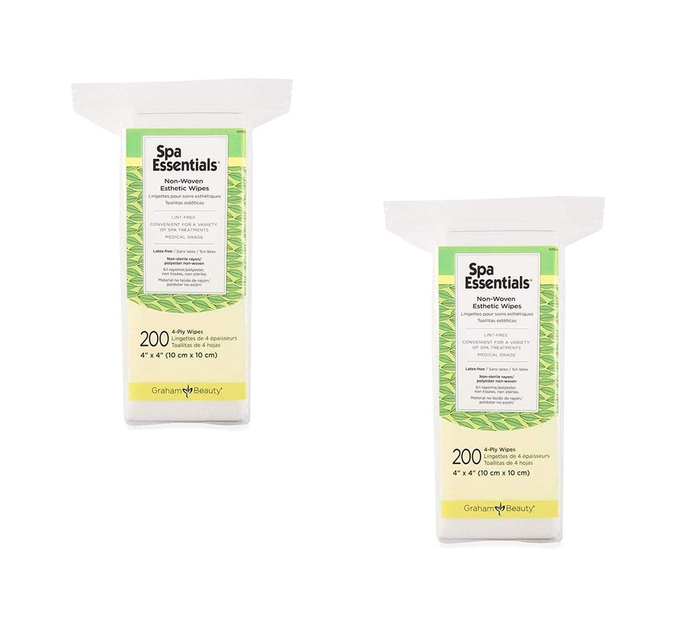 Graham Spa Essentials Nonwoven Esthetic Wipes 4 X 4 200 Count 2 Pack
