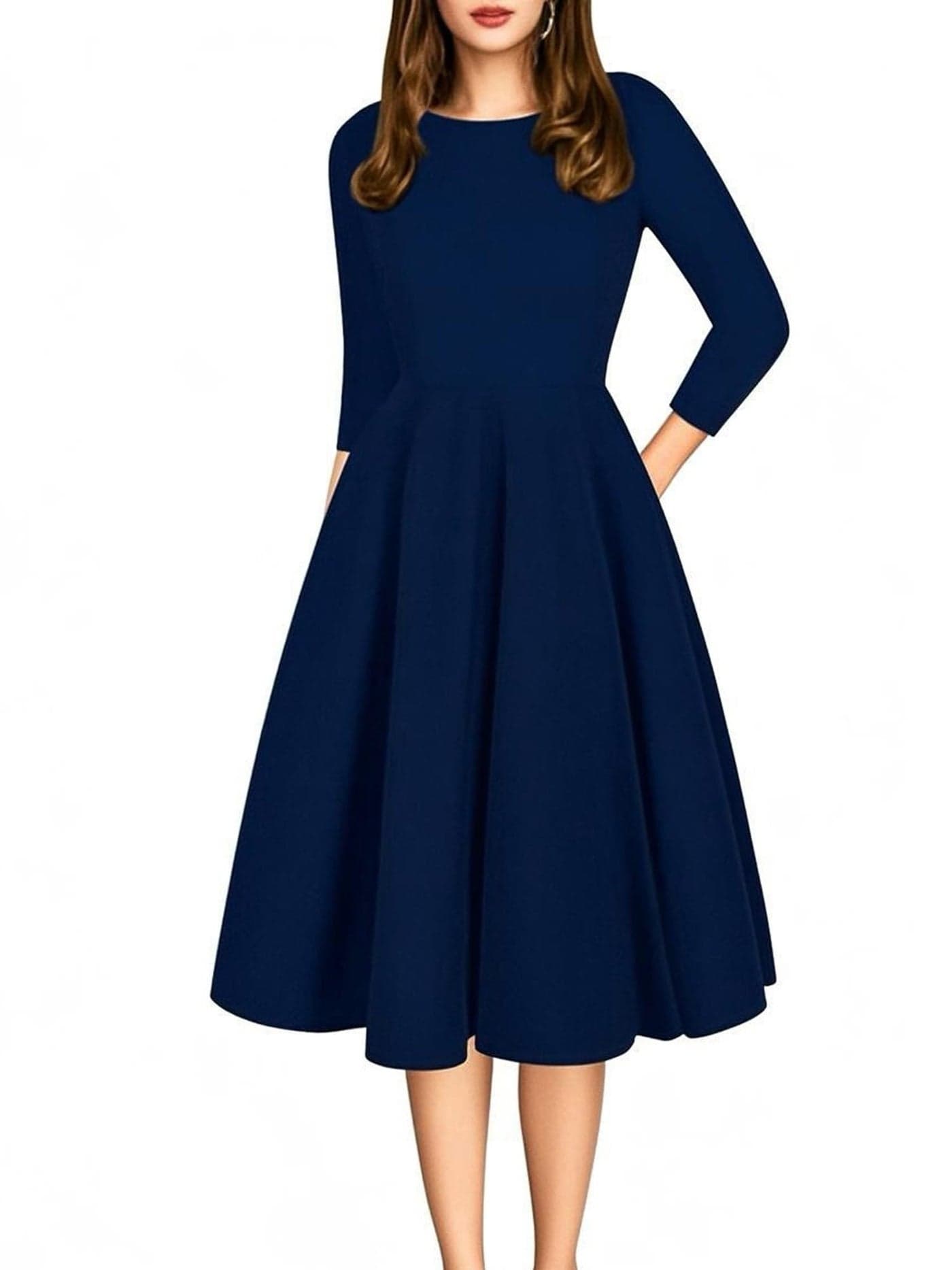 oxiuly Wedding Guest Dresses for Women Red Church Chic Pretty Cocktail Graduation Homecoming Party Special Occasion Dinner Date Concert Dresses OX165-7F Dark Blue XL