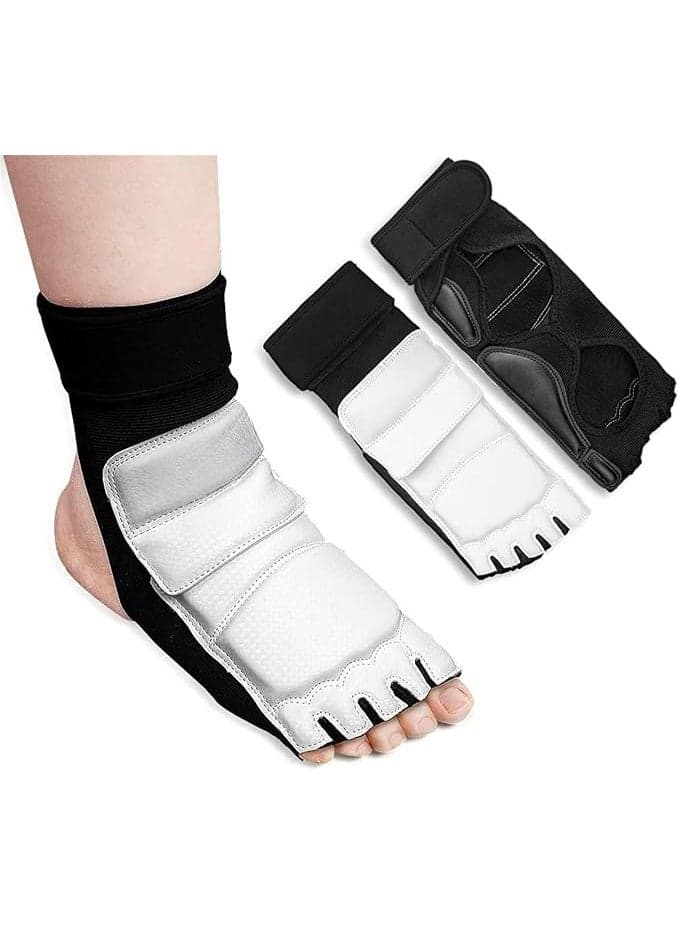 Taekwondo Foot Protector Gear karate protective gear with instep leg guards for MMA UFC Martial Arts Fight Training Sparring Kung Fu Kickboxing,Tae Kwon Do Feet Protective TKD Foot Gear for Men Women Kids(medium size)
