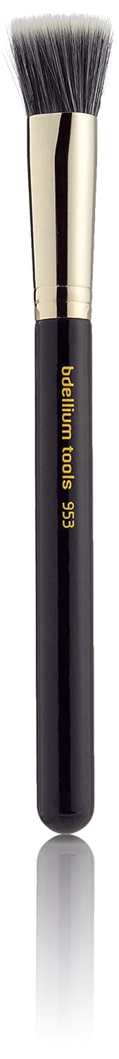 Bdellium Tools Professional Makeup Brush - Maestro Series 953 Duet Fiber Foundation - With Soft Synthetic Fibers, For Precise Application of Foundation (Black, 1pc)