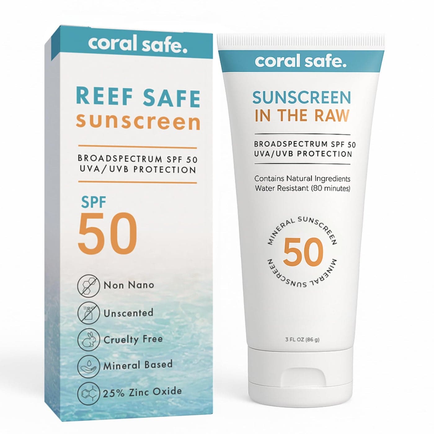 Reef Safe Sunscreen Travel Lotion SPF 50 Mexico Hawaii 104 Reef Act Compliant Biodegradable Zinc Vitamin E Oxybenzone Octinoxate Free Water Resistant Natural Ingredients by Coral Safe