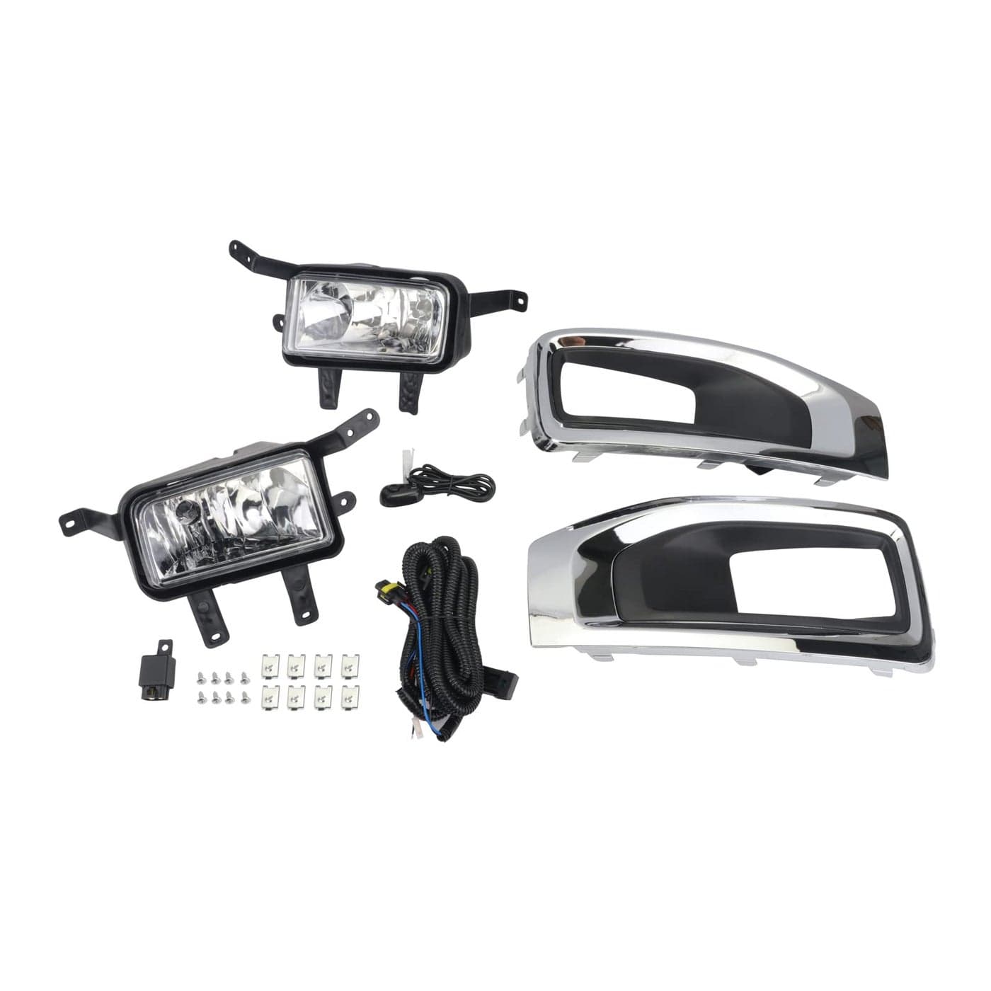 DYRDINSHOW Fog Lights Compatible With 2015 2016 2017 2018 GMC YUKONYUKON XL Denali Driving Fog Light Set Kit wBezelsBulbs