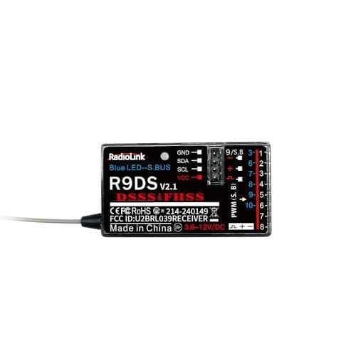 Radiolink R9DS 10 Channels 2.4GHz RC Receiver SBUS/PWM Long Range Control for Airplane/Car/Multirotors, Compatible with Transmitter AT9/AT9S/AT9S Pro/AT10II/AT10