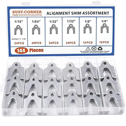 Auto Alignment Body Shims Assortment Kit 1/16" 1/64" 1/32" 1/8" (144 Pieces) BUSY-CORNER