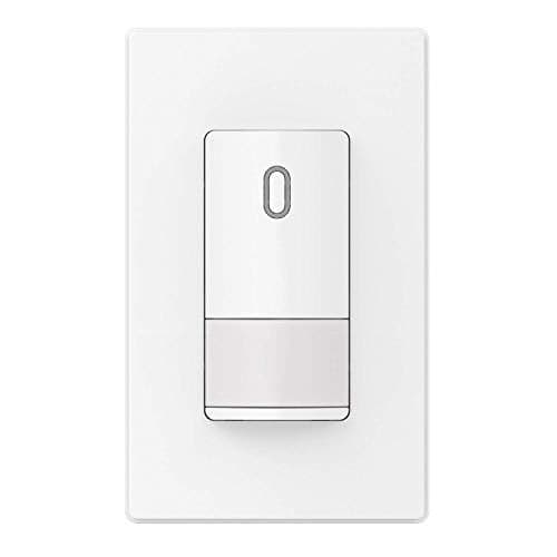 ELEGRP Single Pole Occupancy Motion Sensor Light Switch, Need Grounding Wire No Neutral Wire, 120° Sensor Coverage PIR Infrared Motion Activated, for CFL/LED/Incandescent Bulb, UL,1 Pack, Matte White