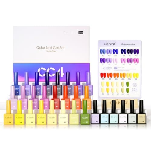 CANNI 30Pcs 9ML Hemafree Gel Nail Polish SetPurple Gel Polish Yellow Red Orange Green Dark Purple Gel Polish Kit Color Soak Off LED Nail Art Starter Manicure Salon DIY at Home